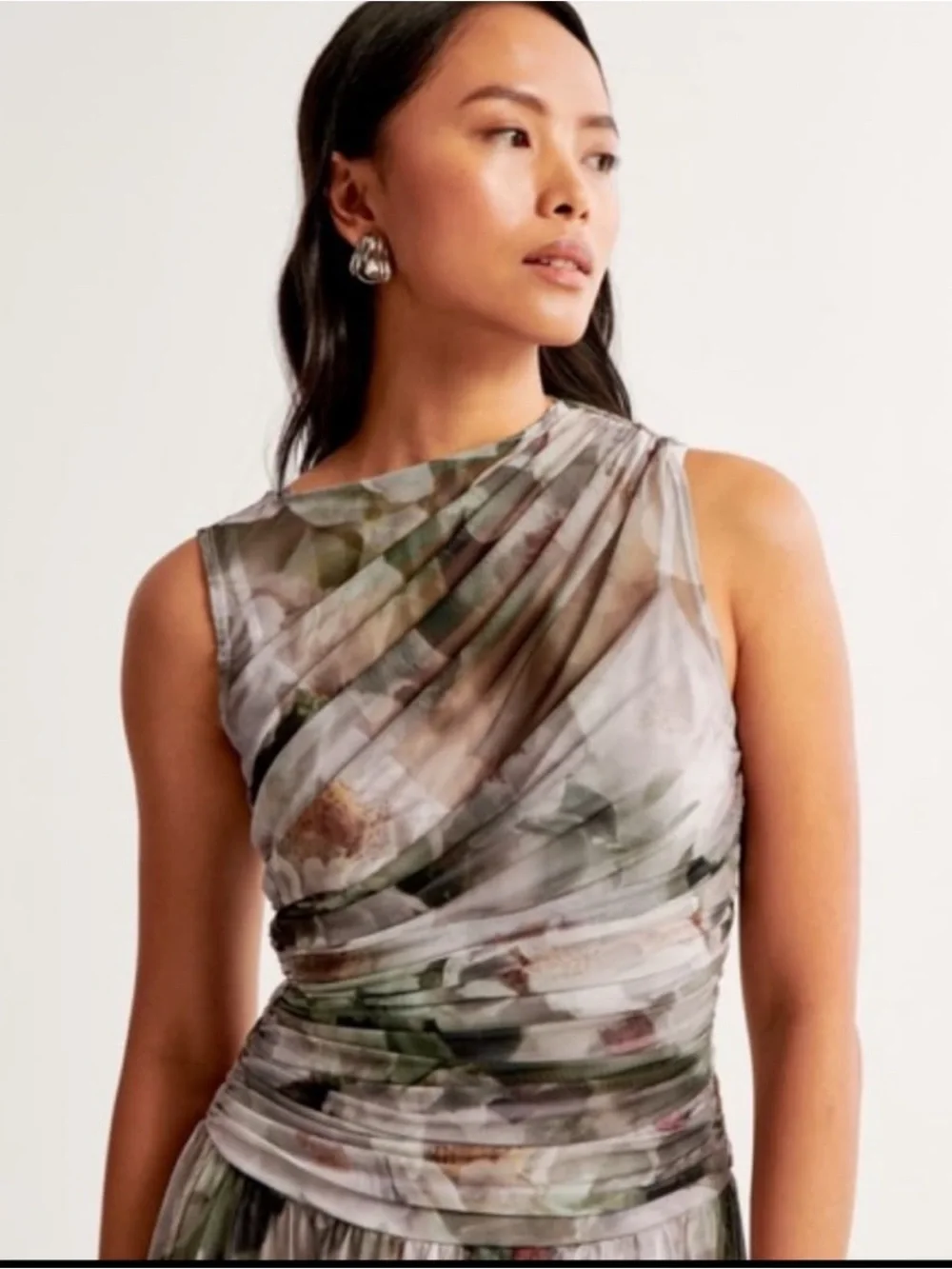 Abercrombie and Fitch floral mesh maxi dress size large